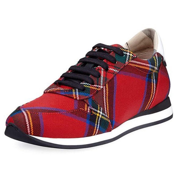 Burberry Check Amelia Tar Tartan Low-top Sneaker Flats - Picture 1 of 3